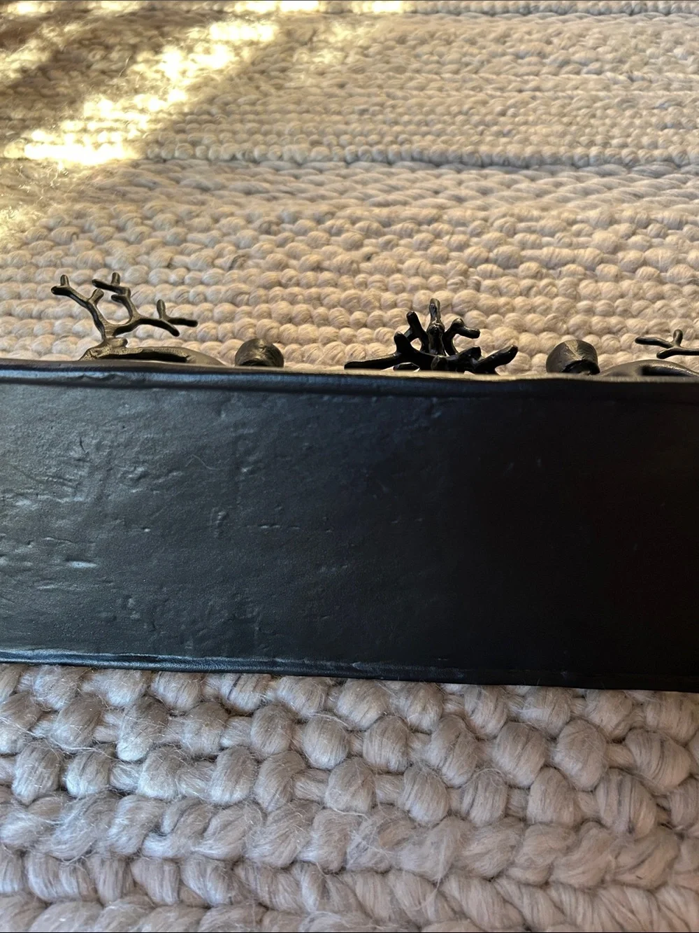 Pottery Barn Sculpted Reindeer Centerpiece Candle Holder – Black Metal